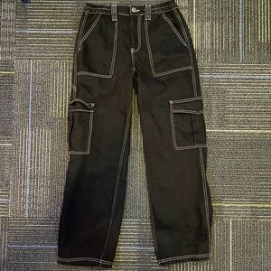 BDG Black Jeans/Cargo Pants With White Stitching-Loose Fit